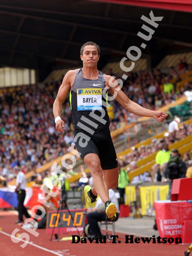 Sebastian Bayer, long jump, 2012 Samsung Diamond League, Birmingham.